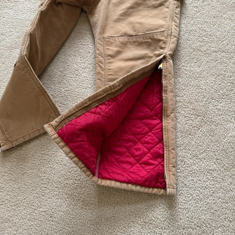 Vintage Carhartt Overall Mens 38 X 30 Duck Bib Insulated Quilt Lined Made In USA